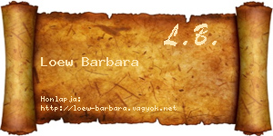 Loew Barbara névjegykártya